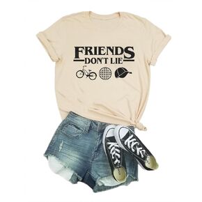 Friends Don't Lie Tshirt Womens Graphic Tees Vintage T-Shirts for Teen Girls