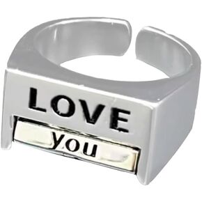 LIU JUN Fu*K Fidget Ring, Rotatable Mood Control Ring Fuck You Me Fuck Everything Spinner Anxiety Rings Creative Adjustable Fu*K Ring Inspirational Statement Jewelry Gifts For Women Men