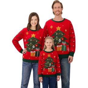 Family Matching Christmas Sweaters Ugly Holiday Sweater Sweatshirt for Women Men Adults Couples Kids Boys Girls