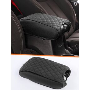 Savadicar Center Console Cover Compatible with 2011-2018 Jeep Wrangler JK JKU, Faux Leather Armrest Protector Pad for Enhanced Protection and Comfort, Interior Accessories, Black