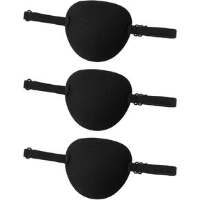 3 Pcs Eye Patch Medical 3D Adjustable Eyepatch Amblyopia Lazy Eye Cover Reusable Pirate Eye Patch One Eye Cover for Adults for Left or Right Eyes Cosplay Costume