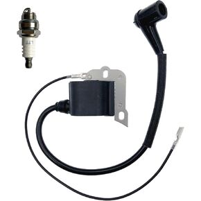 544018401 Ignition Coil Module + Spark Plug Compatible for Husqvarna Chainsaws 50/51/55/61/254/257/261/262/266/268/272,Replace Coil 503901401