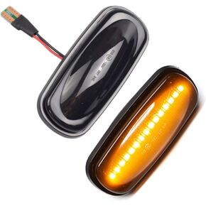 Led Front Fender Side Marker Light Turn Signal Lamp Compatible with L-and R-over Discovery 2 1999-2004 Defender Freelander 1 2002-2005 (Crystal)