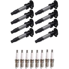 ENA Set of 8 Iridium Spark Plug and Ignition Coil Pack V8 4.6L Compatible with Buick Cadillac 2007 2008 2009 2010 2011 DTS Lucerne, 07-10 STS, 07-09 SRX XLR Replace# UF543 12597745 42597745 SP541