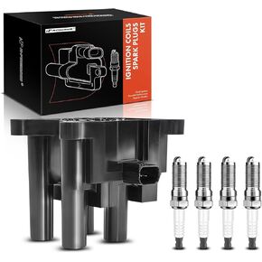 A-Premium 1x Ignition Coil Pack and 4x Iridium Spark Plugs Compatible with Ford Fiesta 2011/2013/2019, 1.6L