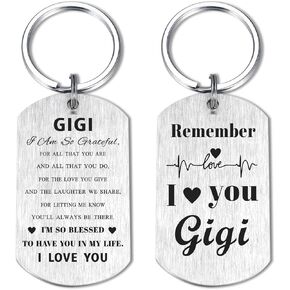 Laluminter Gigi Gifts for Mothers Day - Best Gigi Ever - Remember I Love You Gigi Keychain - Christmas Gift for Gigi