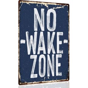 No Wake Zone sign,8 x 12 Inches Vintage Metal Plaque,Outdoor Indoor Wall Decor,Easy to Mount,Durable