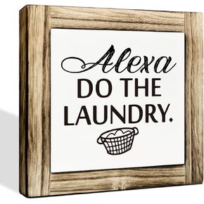 Laundry Decor, Laundry List Sign Decor, Laundry - Washing - Drying - Folding, Box Sign Wood Desk Sign Decor, Funny Laundry Room Decor, Farmhouse Decor for Laundry Room, Kitchen Decor
