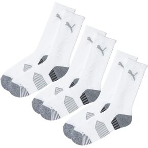 Puma pumagolf 2022 Unisex Crew Cut 3 Pair Pack (Unisex, Bright White, 9-13)