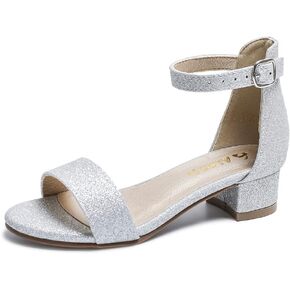 Amoji Girls High Heels Kid Ankle Strap Dress Shoes Wedding Party for Little Kid Big Kid 412