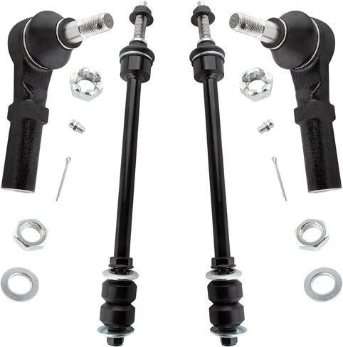 4Pc Suspension Kit Front Outer Tie Rod End + Stabilizer Sway Bar End Links Set Left Driver & Right Passenger Side Fit For Dodge Ram 1500 2002 2003 2004 2005 4WD Replace# K7422 ES3538 in Saudi Arabia