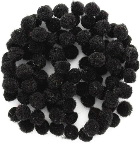 كرات بوم بوم من ايسينشالز باي ليجر ارتس - لون اسود - 7 ملم - 100 قطعة من كرات بوم بوم للفنون والحرف اليدوية - كرات بوم بوم للحرف اليدوية - كرات منفوشة للحرف اليدوية in Kuwait