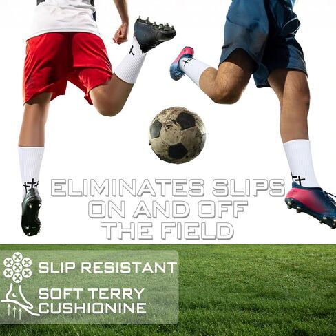 2 Pairs Christian Anti Slip Socks Cross Soccer Socks for Men Women Non Slip Sports Socks for Football Basketball Hockey in Kuwait
