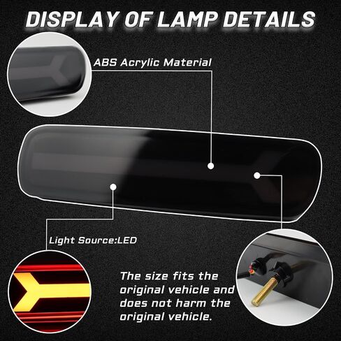 LED Rear Bumper Reflectors Fog Brake Tail Light Lamps Compatible with Toyota Land Cruiser Lexus LX470 1998-2007 Add on Turn Signal Accessories (SMOKED STYLE) in Kuwait