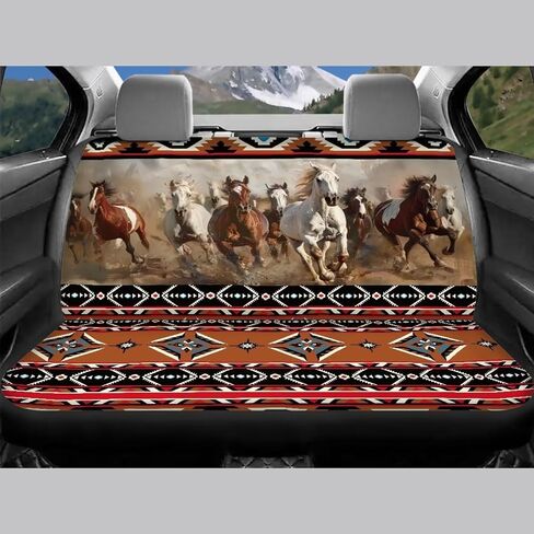 Horse Aztec Tribal Print Car Seat Cover Cushion Protector Covers, Breathable Automotive Seat Protector for Women Men, Universal Car Seat Cover Full Set Fits for Truck Van SUV Sedan Vehicle in Saudi Arabia