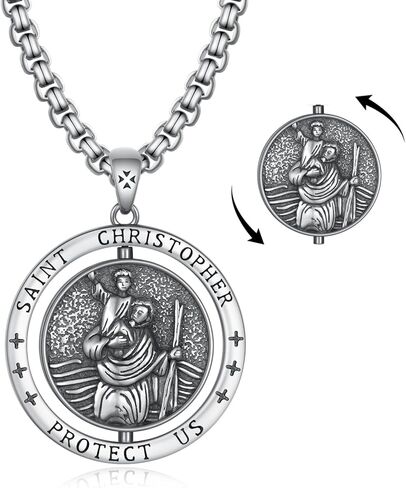 Virgin Mary Necklace 925 Sterling Silver Virgen De Guadalupe Necklace Amulet Necklace for Men Protection Jewelry for Men Women in Kuwait