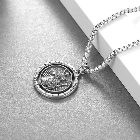 Virgin Mary Necklace 925 Sterling Silver Virgen De Guadalupe Necklace Amulet Necklace for Men Protection Jewelry for Men Women in Kuwait