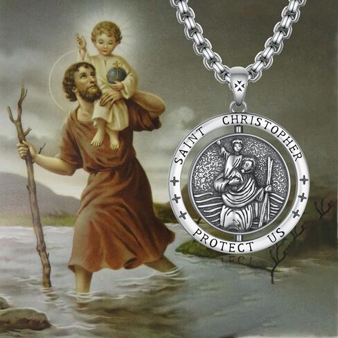 Virgin Mary Necklace 925 Sterling Silver Virgen De Guadalupe Necklace Amulet Necklace for Men Protection Jewelry for Men Women in Kuwait