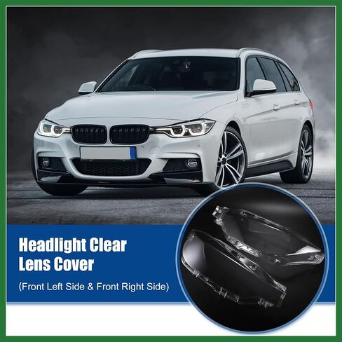 Motoforti Front Left Right Side Headlight Cover Headlamp Clear Lens Shell Cover Fit for BMW 3 Series F30 Sedan 2016-2018 No.63117419630 - Pack of 2 Long-lasting in Saudi Arabia