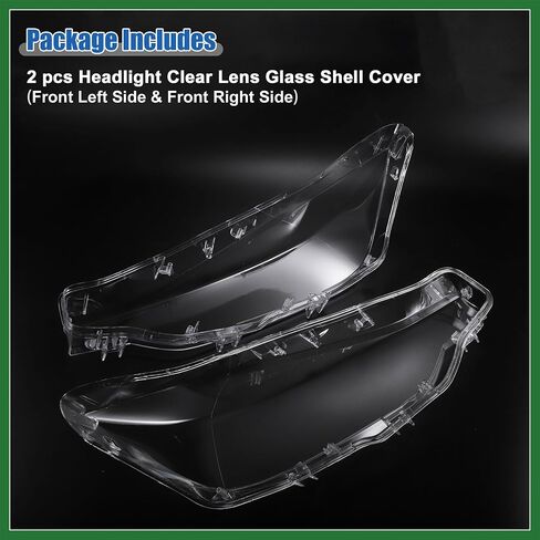 Motoforti Front Left Right Side Headlight Cover Headlamp Clear Lens Shell Cover Fit for BMW 3 Series F30 Sedan 2016-2018 No.63117419630 - Pack of 2 Long-lasting in Saudi Arabia