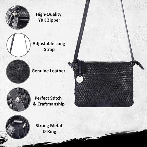 Genuine Leather Crossbody Sling Bags for Women, Bags for Women Trendy Casual Office Bag with Adjustable Strap in Saudi Arabia