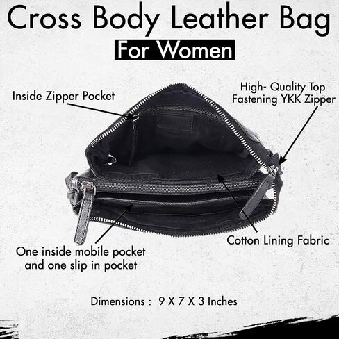 Genuine Leather Crossbody Sling Bags for Women, Bags for Women Trendy Casual Office Bag with Adjustable Strap in Saudi Arabia