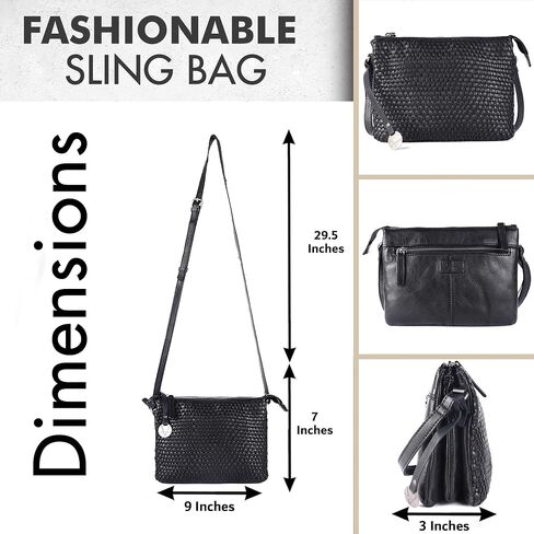 Genuine Leather Crossbody Sling Bags for Women, Bags for Women Trendy Casual Office Bag with Adjustable Strap in Saudi Arabia