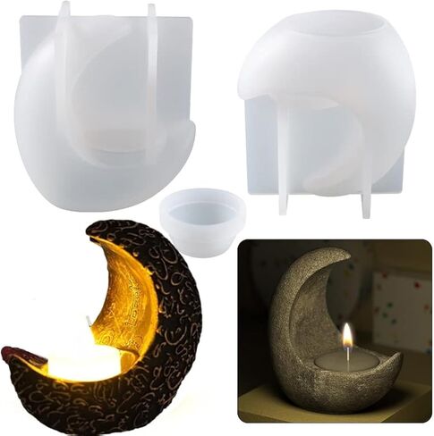 Jar Resin Molds Silicone Set, Oval Coaster Molds Bottle Shape Container Moulds, Round Vase Molds Storage Bottle Candle Holder Candy Container Epoxy Resin Casting Craft Flower Pot Gifts 20221219 in Kuwait