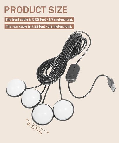 مصابيح LED داخلية للسيارة، مصابيح LED للسيارة، ملحقات السيارة، مصابيح LED للسيارة، مصابيح السيارة الداخلية مع منفذ USB، مصابيح ديكور السيارة، مجموعة إضاءة نيون محيطة للسيارة (ملونة) in Kuwait