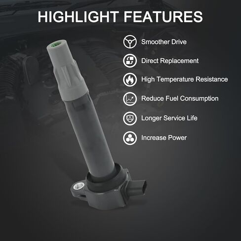 مجموعة من 6 ملفات إشعال متوافقة مع كرايسلر 300 سيروس سيبرينغ باسيفيكا دودج تشارجر ماغنوم ستراتوس أفينجر تشالنجر جورني نيترو V6 2.7L 3.5L استبدال # UF502، 4606869AA، 4606869AB in Kuwait