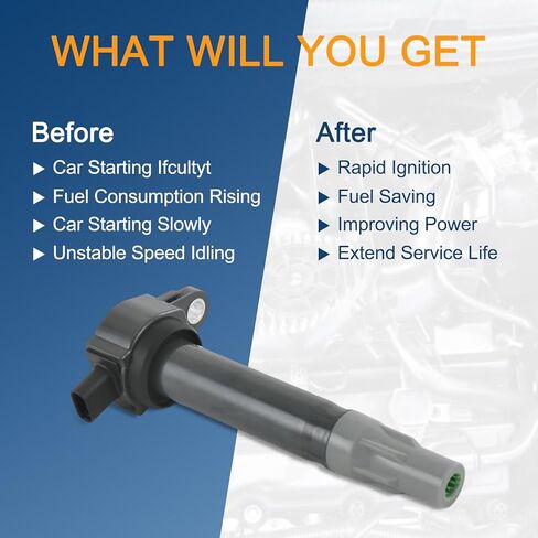 مجموعة من 6 ملفات إشعال متوافقة مع كرايسلر 300 سيروس سيبرينغ باسيفيكا دودج تشارجر ماغنوم ستراتوس أفينجر تشالنجر جورني نيترو V6 2.7L 3.5L استبدال # UF502، 4606869AA، 4606869AB in Kuwait