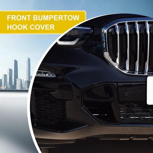 Car Front Bumper Tow Hook Cover Compatible with BMW X5 G05 M Sport M50i 2019 2020 2021 2022 Trailer Cover Cap Without Base 51118092124 51118069237 Towing Eye Cap Black Left Driver Side in Kuwait