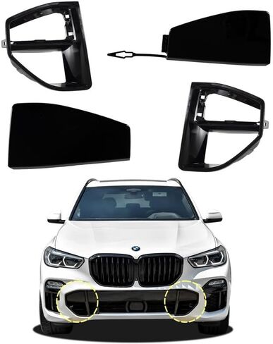 Car Front Bumper Tow Hook Cover Compatible with BMW X5 G05 M Sport M50i 2019 2020 2021 2022 Trailer Cover Cap Without Base 51118092124 51118069237 Towing Eye Cap Black Left Driver Side in Kuwait