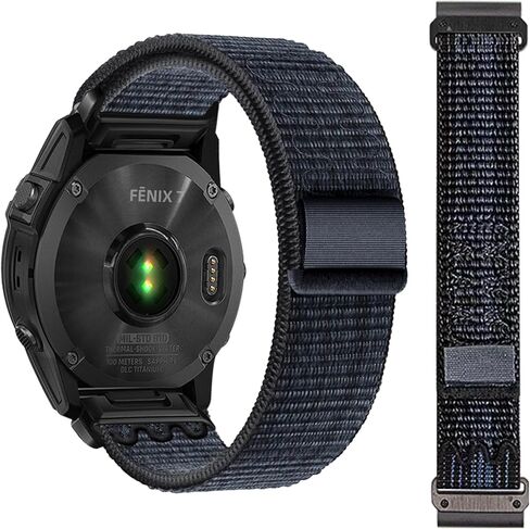 سوار ساعة من النايلون لسلسلة Garmin Fēnix/Epix/Quatix/MARQ/Descent Series/D2 Series/Enduro/Tactix، حزام بديل مريح للتنفس، حزام معصم رياضي لـ QuickFit 26 مم - أخضر داكن برتقالي in Kuwait