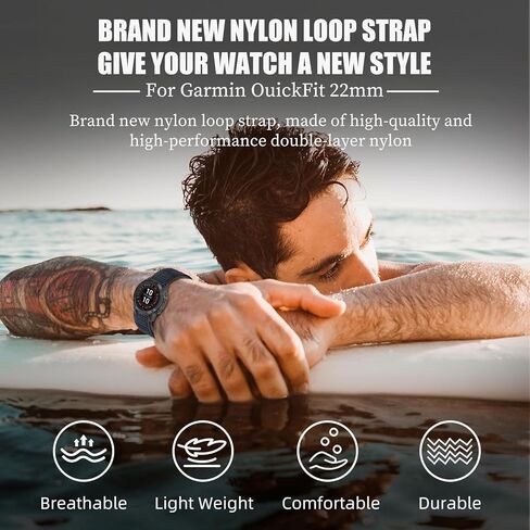 سوار ساعة من النايلون لسلسلة Garmin Fēnix/Epix/Quatix/MARQ/Descent Series/D2 Series/Enduro/Tactix، حزام بديل مريح للتنفس، حزام معصم رياضي لـ QuickFit 26 مم - أخضر داكن برتقالي in Kuwait