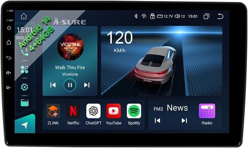 ASURE 10.1 inch Android Car Stereo Radio for Dodge Ram 1500 2009-2012,Jeep Wrangler 2007-2017,Chrysler 300C 2008-2010,Car GPS Navigation Unit with Wireless Carplay,Android Auto,1280x800 Screen in Saudi Arabia