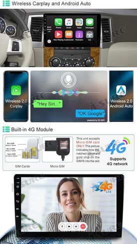 ASURE 10.1 inch Android Car Stereo Radio for Dodge Ram 1500 2009-2012,Jeep Wrangler 2007-2017,Chrysler 300C 2008-2010,Car GPS Navigation Unit with Wireless Carplay,Android Auto,1280x800 Screen in Saudi Arabia