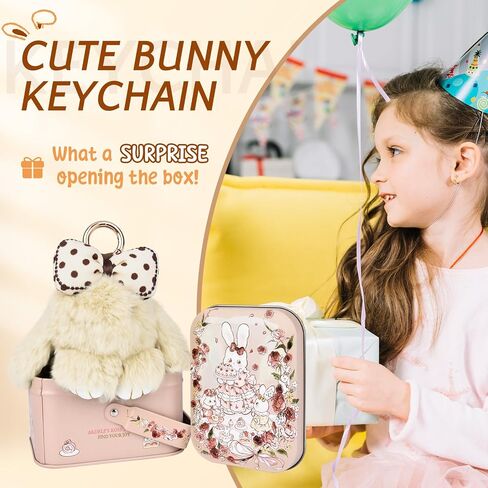 Bunny Keychain with Tin Box, Cute Keychain Gift, Soft Bunny Keychain Accessories for Women in Saudi Arabia