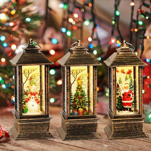4 قطع عيد الميلاد LED فانوس عيد الميلاد سانتا كلوز ثلج شجرة عيد الميلاد الصغيرة مصباح الليل عيد الميلاد شنقا الحلي حلم ليلة للخارجية حديقة ساحة غرفة نوم شرفة الشتاء فانوس الهدايا الزينة in Kuwait