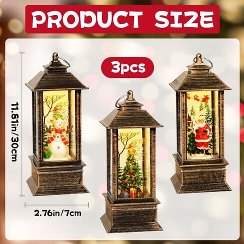 4 قطع عيد الميلاد LED فانوس عيد الميلاد سانتا كلوز ثلج شجرة عيد الميلاد الصغيرة مصباح الليل عيد الميلاد شنقا الحلي حلم ليلة للخارجية حديقة ساحة غرفة نوم شرفة الشتاء فانوس الهدايا الزينة in Kuwait