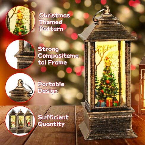 4 قطع عيد الميلاد LED فانوس عيد الميلاد سانتا كلوز ثلج شجرة عيد الميلاد الصغيرة مصباح الليل عيد الميلاد شنقا الحلي حلم ليلة للخارجية حديقة ساحة غرفة نوم شرفة الشتاء فانوس الهدايا الزينة in Kuwait