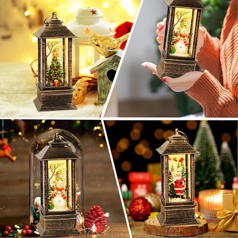 4 قطع عيد الميلاد LED فانوس عيد الميلاد سانتا كلوز ثلج شجرة عيد الميلاد الصغيرة مصباح الليل عيد الميلاد شنقا الحلي حلم ليلة للخارجية حديقة ساحة غرفة نوم شرفة الشتاء فانوس الهدايا الزينة in Kuwait