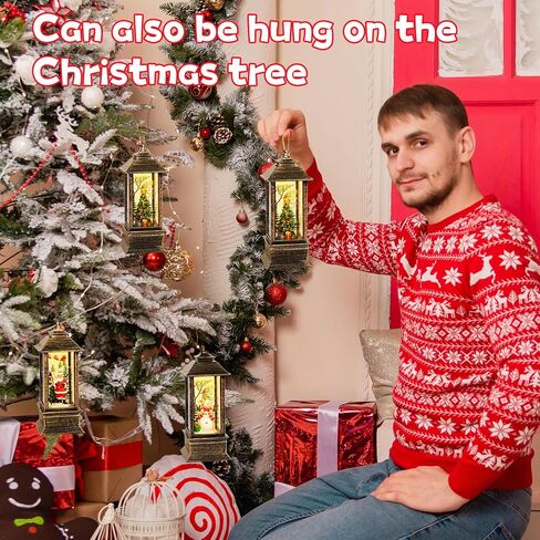 4 قطع عيد الميلاد LED فانوس عيد الميلاد سانتا كلوز ثلج شجرة عيد الميلاد الصغيرة مصباح الليل عيد الميلاد شنقا الحلي حلم ليلة للخارجية حديقة ساحة غرفة نوم شرفة الشتاء فانوس الهدايا الزينة in Kuwait