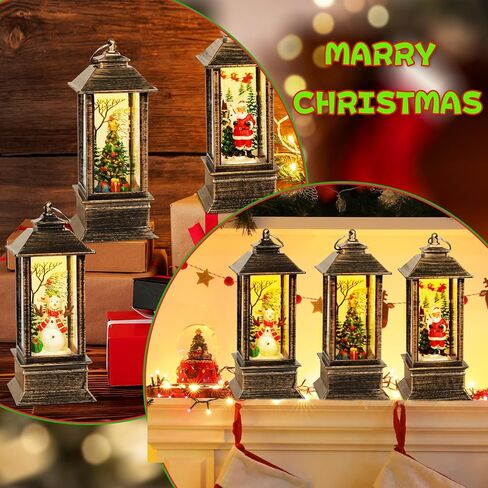 4 قطع عيد الميلاد LED فانوس عيد الميلاد سانتا كلوز ثلج شجرة عيد الميلاد الصغيرة مصباح الليل عيد الميلاد شنقا الحلي حلم ليلة للخارجية حديقة ساحة غرفة نوم شرفة الشتاء فانوس الهدايا الزينة in Kuwait