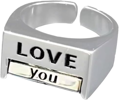 LIU JUN Fu*K Fidget Ring، حلقة التحكم في المزاج قابلة للتدوير، اللعنة عليك لي، اللعنة على كل شيء، حلقات قلق دوارة، إبداعية قابلة للتعديل، حلقة Fu*K، ملهمة، هدايا مجوهرات للنساء والرجال in Kuwait