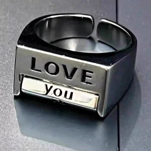 LIU JUN Fu*K Fidget Ring، حلقة التحكم في المزاج قابلة للتدوير، اللعنة عليك لي، اللعنة على كل شيء، حلقات قلق دوارة، إبداعية قابلة للتعديل، حلقة Fu*K، ملهمة، هدايا مجوهرات للنساء والرجال in Kuwait