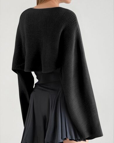 Womens Sweaters 2024 Fall Knit Casual Bolero Shrug Scarf with Long Sleeve Fashion Crew Neck Pullover Crop Top in Saudi Arabia
