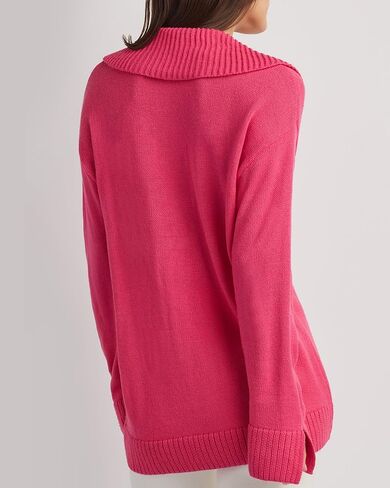 ELLEN TRACY Women's Polo Sweater, Addison Open Neck Collared Long Sleeve Pullover, Lightweight Pull Over Shirt Top in Saudi Arabia