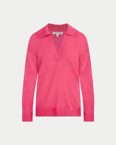 ELLEN TRACY Women's Polo Sweater, Addison Open Neck Collared Long Sleeve Pullover, Lightweight Pull Over Shirt Top in Saudi Arabia