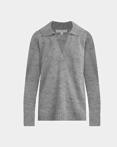 ELLEN TRACY Women's Polo Sweater, Addison Open Neck Collared Long Sleeve Pullover, Lightweight Pull Over Shirt Top in Saudi Arabia